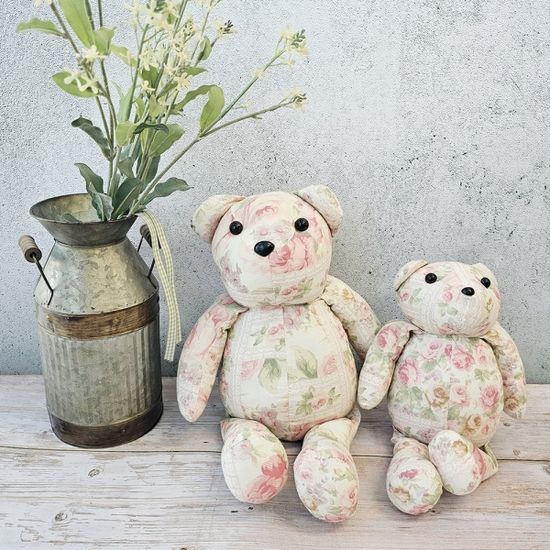 쉐비 플라워 베어 장식인형 2p set