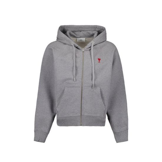 아미 AMI 스몰하트 로고 자수 후드 집업 자켓