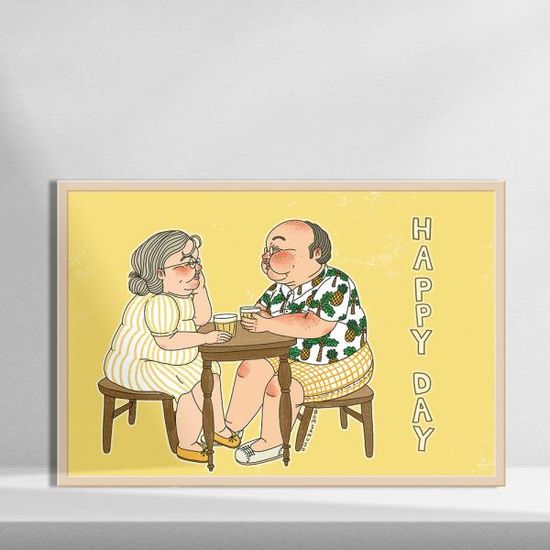 HAPPY DAY, 봄사무소 그림 인테리어 거실 액자