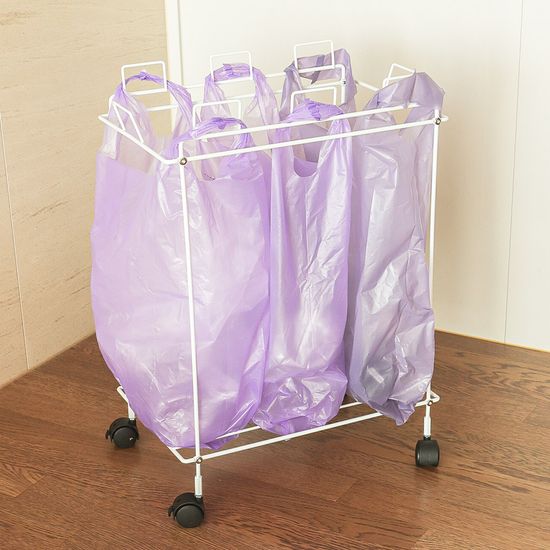 3단 재활용 분리 수거 대 쓰레기 통 배출 거치대 카트