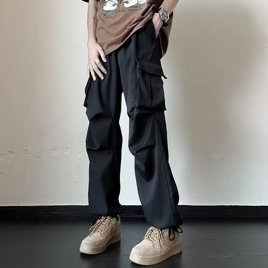 무가드 카고 와이드 조거 스트링 바지 와이드핏