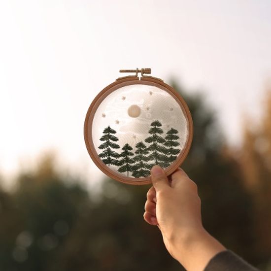 프랑스자수 밤의 숲 수놓기 온라인 취미 클래스 FE-K-0006