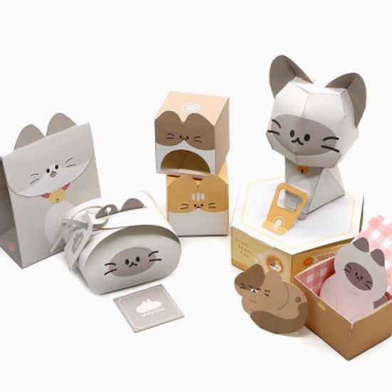 핑크풋 냥냥이페이퍼토이