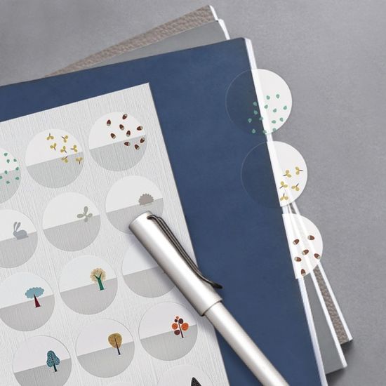 투명 인덱스 컬러블럭 다꾸 스티커(90개) 문구 팬시