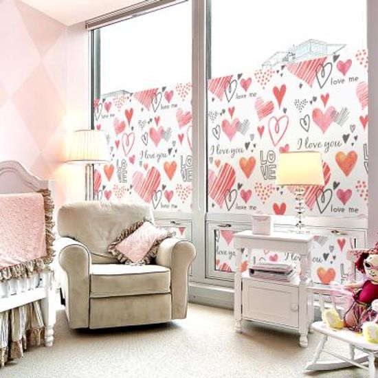 창문 유리창 시트지 칼라 안개시트지 로즐리러브01