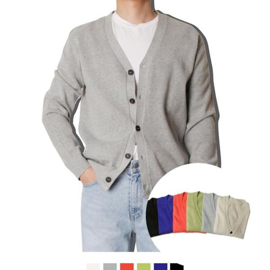 DB0222001 남성 봄 데일리 Y넥 가디건 캐주얼패션