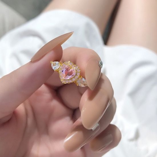 마법소녀 하트 큐빅 반지 러블리 오픈형 패션 우정 링