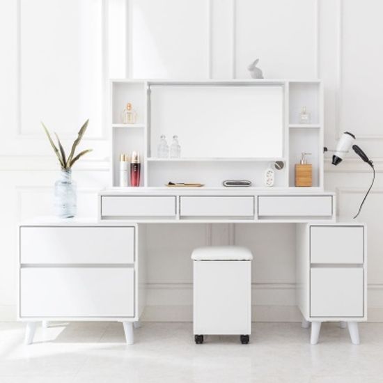 쏘굿 확장형 수납 화장대 세트 (착불)