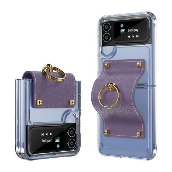 끼움 갤럭시 Z플립4 3 에어포켓 투명 링 케이스 가죽