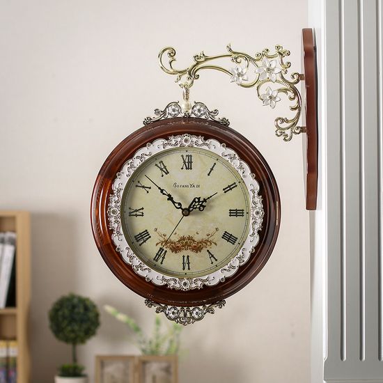 [월데코]원목 양면 벽시계