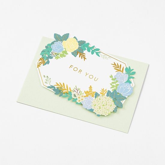 Card Laser cutting - Flower Blue