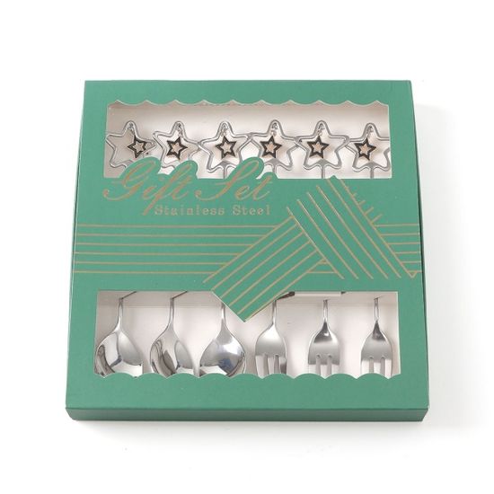 댕글스타 티스푼 티포크 세트 6P 디저트포크 실버