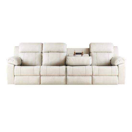 4인용 소가죽 리클라이너 소파