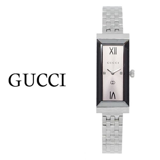 구찌 여성 사각 G 프레임 메탈시계 YA127516