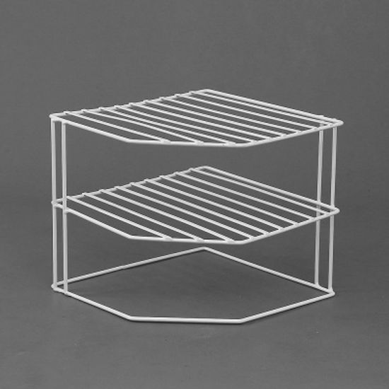 철제프레임 3단 심플 코너선반 모서리선반 (2oclor)