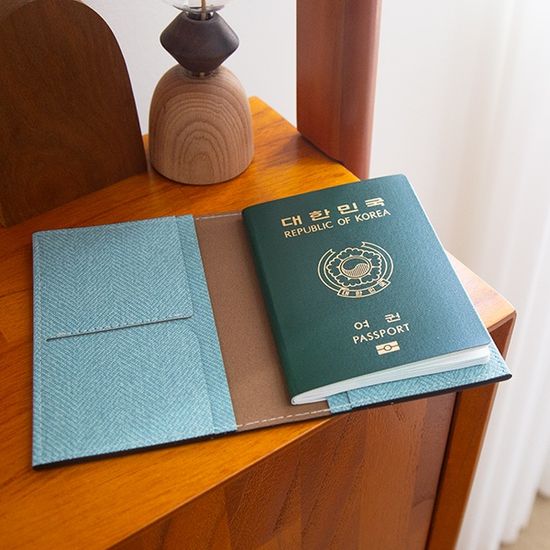 여권 지갑 파우치 케이스 보관 여행용 헤링본