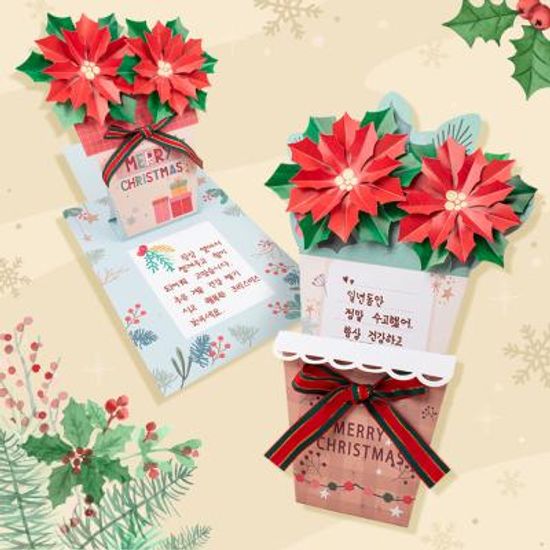 DIY 크리스마스 포인세티아 장식카드 만들기 (합포장)