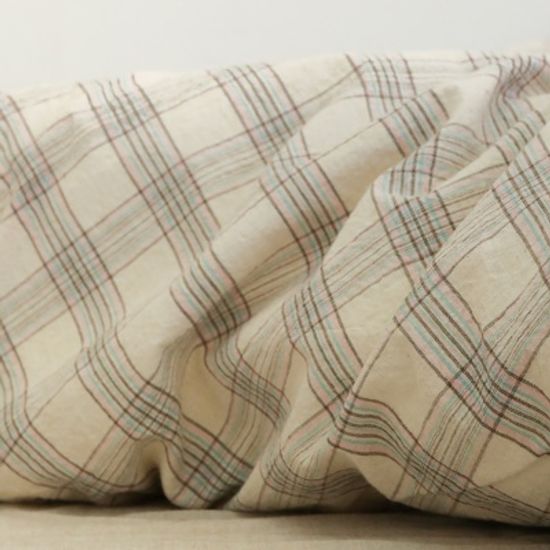 멜란 타탄 체크 이불커버-베이지