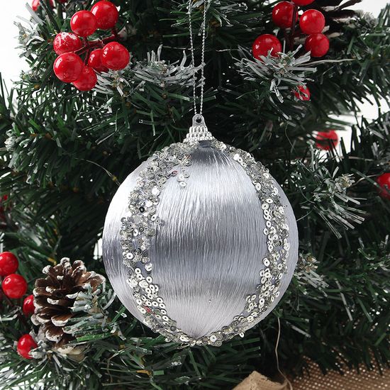 [도토로]로열실버 글리터 장식볼 2p(10cm) (실키프린