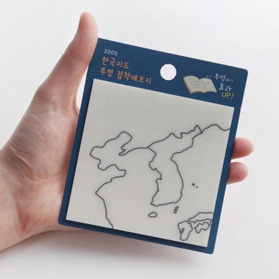 핑크풋 2000한국지도투명점착메모지