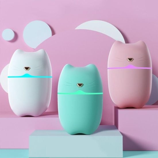 고양이 미니 탁상용 가습기 무드등 USB식 3color