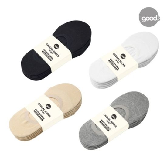 굿즈 고급 코마사원단 덧신/페이크삭스 5켤레 세트