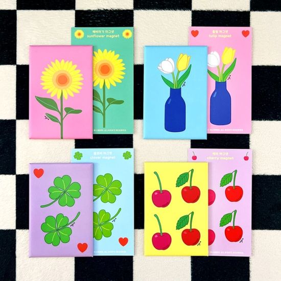 일러스트 마그넷 3종 (냉장고 자석 소품 / 인테리어)