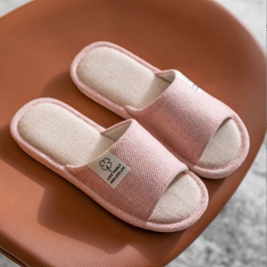 린넨 오픈토 슬리퍼 230-235 거실 실내(WCB8777)