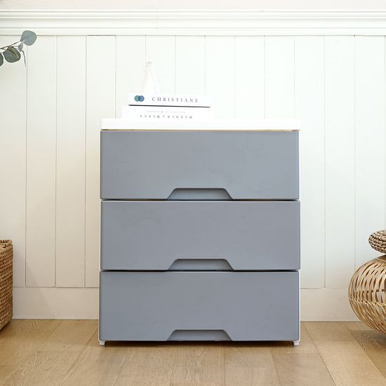 헤이즈 플라스틱 서랍장 3단 모노톤 인테리어 수납장