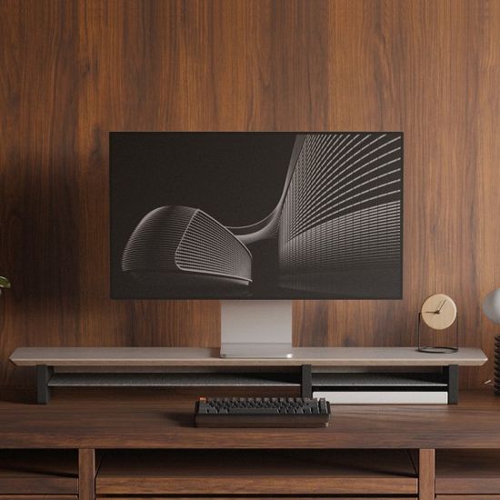 Ekeepment 더블데크 원목 모니터 받침대 선반