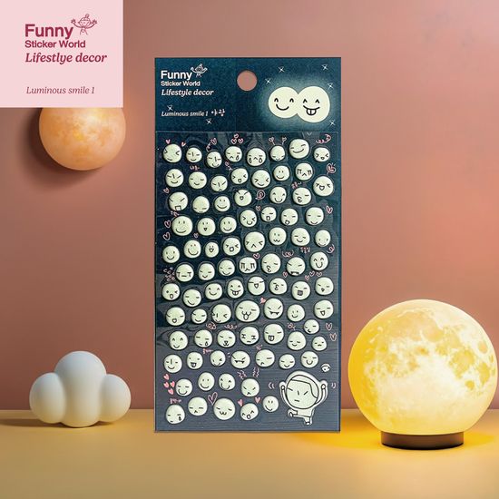 퍼니스티커 69-01.1 야광 스마일1 캐스팅