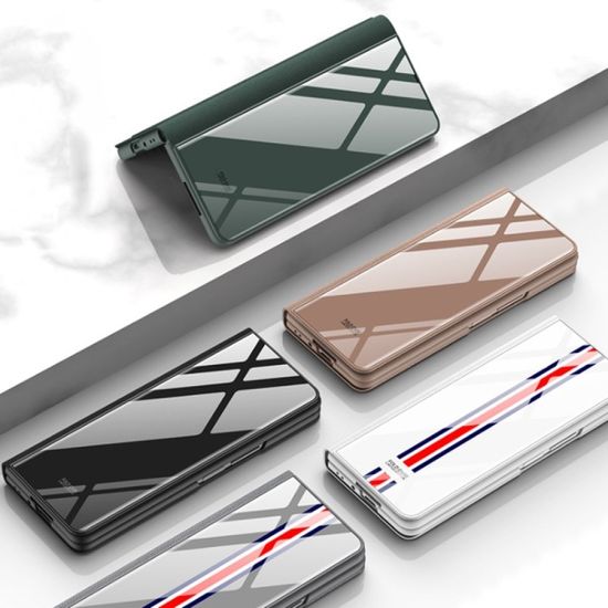 갤럭시 Z폴드 4 3 가죽 강화유리 플립 커버 케이스