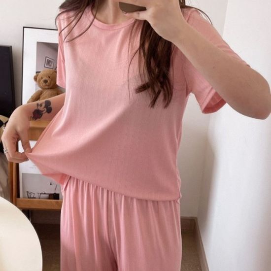 여성 잠옷 홈웨어 아이스 여성 잠옷 평상복 냉감 투피