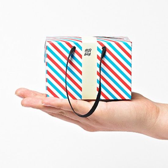 PLUSBOX GIFT BAG (Letter Stripes-Mini) (쇼핑백/포장박스)