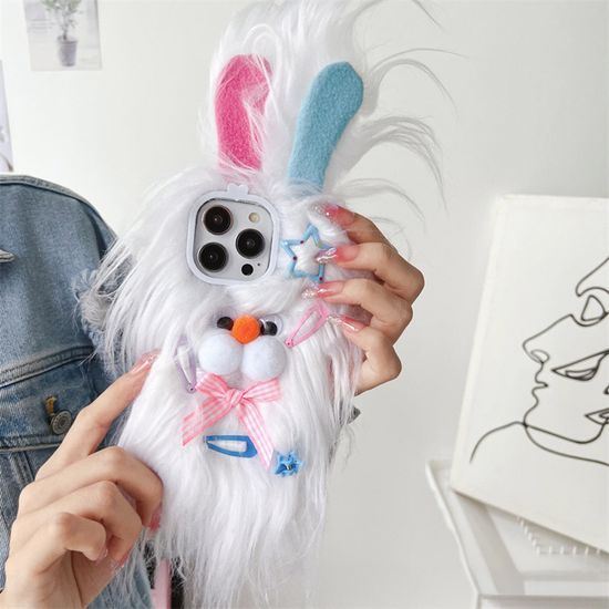 아이폰 17 16 15 14 13 토끼 털 인형 꾸미기 케이스