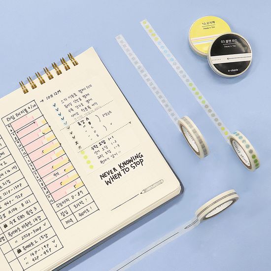 오첵 7mm 기능성 마스킹테이프 10종 다꾸 마테 폴꾸