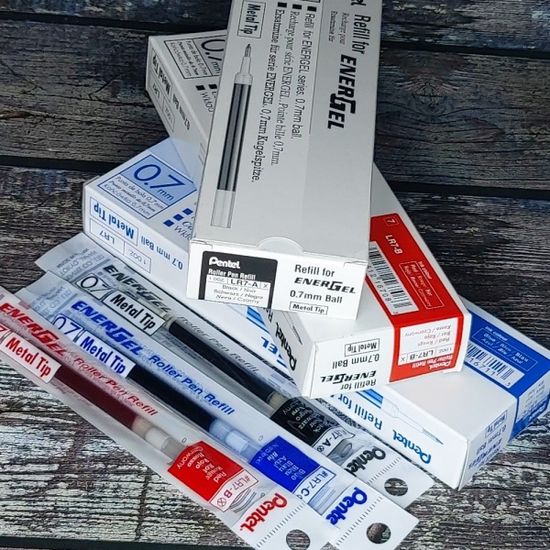 펜텔 에너겔 메탈 단색볼펜 0.7mm 리필심 LR7 1다스