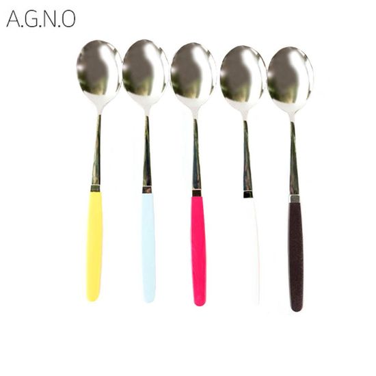 숟가락 아그노 5종 핑크 알록달록칼라(WDC874A)