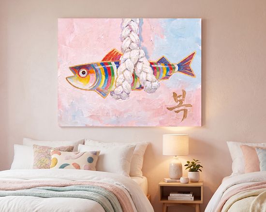 색동 액막이 명태 인테리어 그림 거실 카페 액자