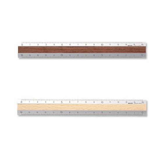 Aluminium and Wood Ruler <15cm>