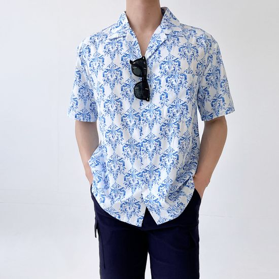 남자 에스닉 여름 바캉스 해변룩 비치웨어 남방셔츠