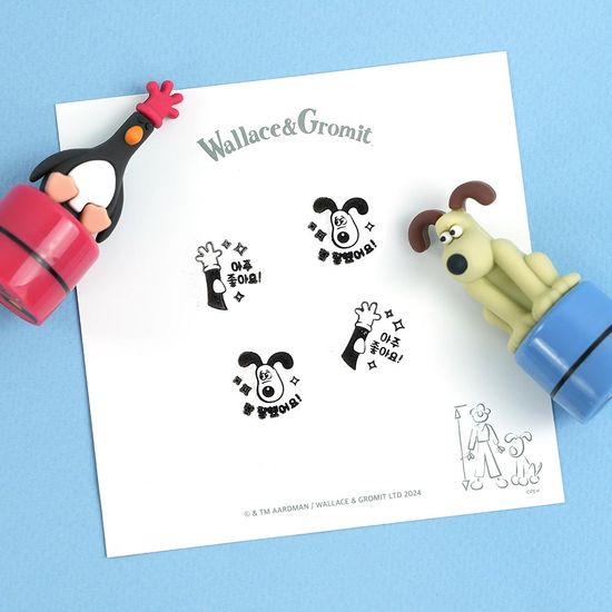 핑크풋 월레스와그로밋피규어스탬프