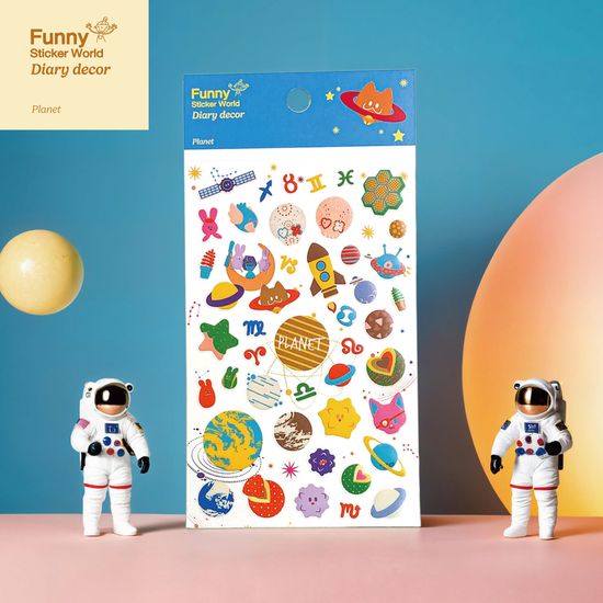 퍼니스티커 TS-208 플래닛 PVC 다이어리데코 스티커