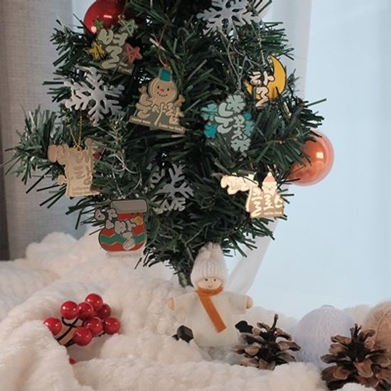 한글 크리스마스 금장 트리 장식 책갈피 (24K G/P)