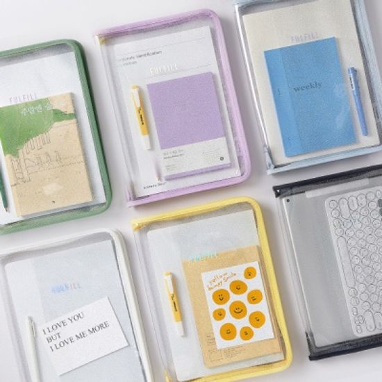 글리터 클리어 스터디 파우치