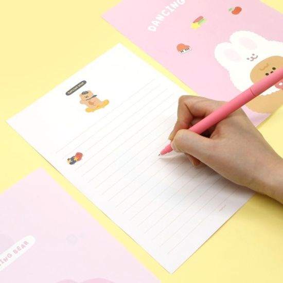 핑크풋 댄싱베어패드편지지