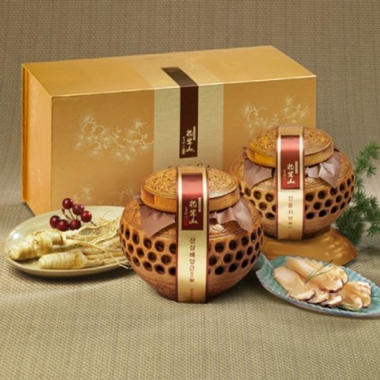  자연산 송이버섯 산꿀 600g+산삼배양근 산꿀 600g