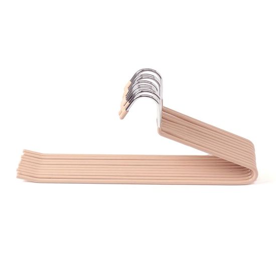 제트 논슬립 바지걸이 10p세트 코팅 옷걸이 살구색