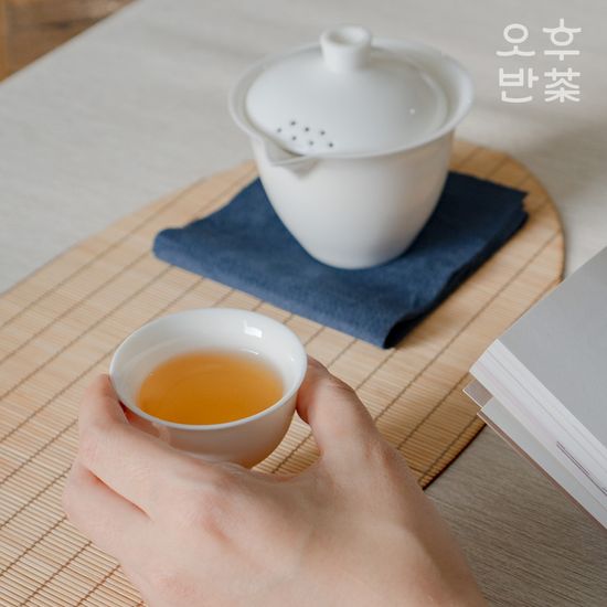 오후반차 화이트 휴대용 다도 세트 