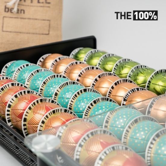 THE100% 버츄오 호환 캡슐커피 보관함 강화유리 서랍형 40구 홀더 거치대